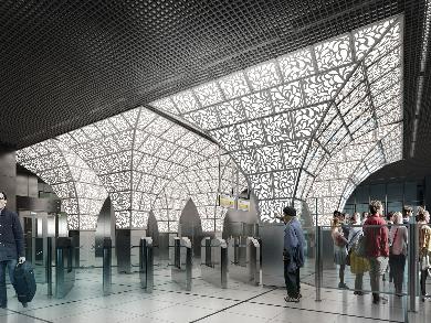 Станция метро «Новопеределкино» будет декорирована световыми коробами с орнаментом в русском стиле